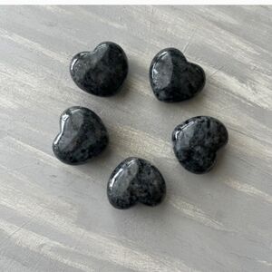 Black Moonstone (Larvikite) Heart